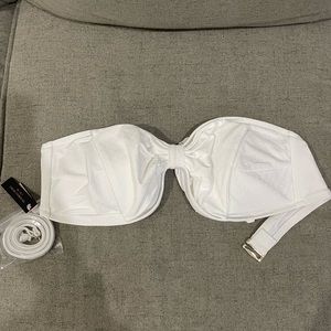 Victoria’s Secret White Bow Bandeau bathing suit (top & bottom).